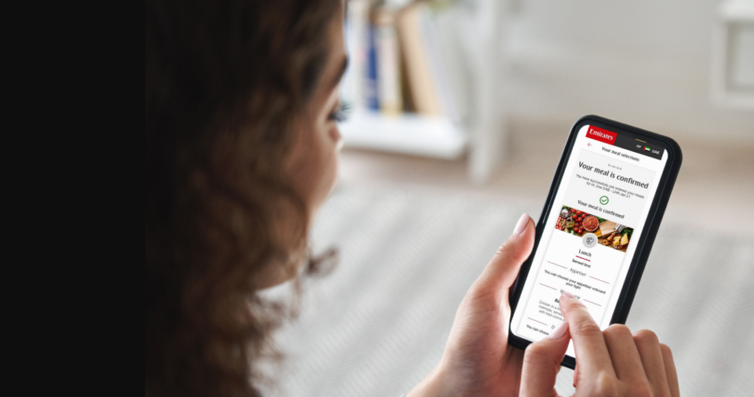 Emirates Service zur Vorbestellung von Bordmahlzeiten